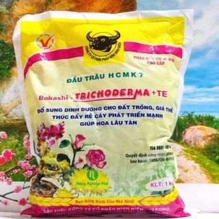 Phân hữu cơ Đầu Trâu HCMK7 Trichoderma + TE - Túi 1kg - Nông Nghiệp Phố