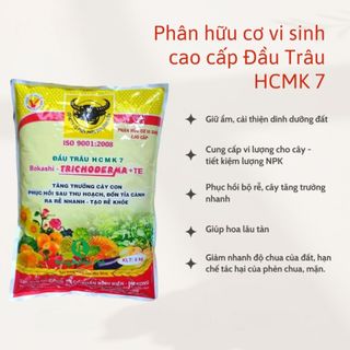 Phân hữu cơ Đầu Trâu HCMK7 Trichoderma + TE - Túi 1kg - Nông Nghiệp Phố
