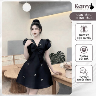 Đầm Tafta Kenvy BOUTIQUE Nơ Ngực Kèm Tag Đá Siêu Xinh From Dáng Chuẩn Cực Xinh N72