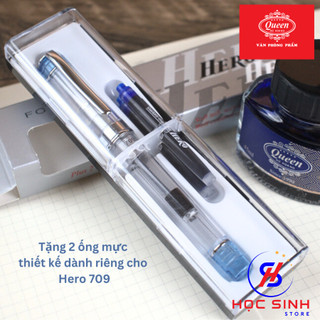 [Chính Hãng] Bút Máy Hero 709 Ngòi Trơn, Nét EF  (Kèm 2 Ống Mực 3.4mm)