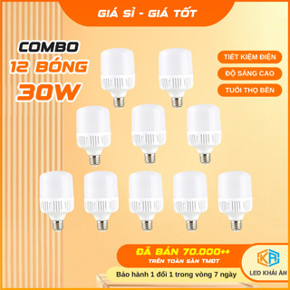  Combo 12 Bóng Đèn Led 30W Khải Ân Cao Cấp Siêu Sáng Tiết Kiệm Điện Bộ 12 Bóng Điện Led 30W Độ Bền Cao 