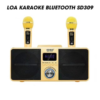  Loa Karaoke Bluetooth SDRD SD309 Tặng Kèm 2 Micro Không Dây Hát Cực Hay Thích Hợp Mang Đi Du Lịch Phòng Trọ Trợ Giảng 