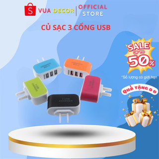 Củ sạc nhanh 3 cổng, củ sạc điện thoại tiện lợi