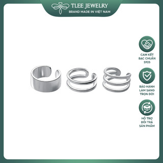 Khuyên tai bạc nữ TLEE kẹp vành set 3 mẫu basic TLEE JEWELRY B0116