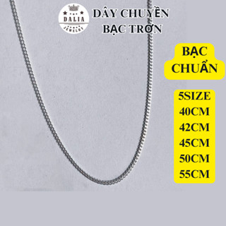  Dây chuyền bạc nữ trơn không mặt mẫu đơn xích dẹt mã DL06 DaLiA Jewelry vòng cổ bạc sợi nhuyễn 40cm 42cm 45cm 50cm 55cm 