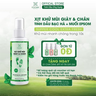 Xịt Khử Mùi Giày Và Chân Egome Tinh Dầu Bạc Hà làm sạch và thơm mát 100ml