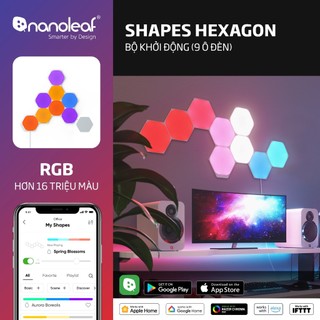 Đèn Nanoleaf Shapes Hexagons LED RGB 16 Triệu Màu lắp ghép thông minh - Bộ Khởi Động 9 ô đèn