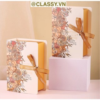 (Kích thước  8 * 4,5 * 12cm) - Hộp giấy đựng quà tặng gắn ruy băng Happy Every, đựng son môi, nước hoa, sô cô la Q496