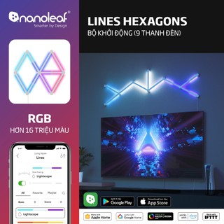 Đèn LED RGB lắp ghép thông minh Nanoleaf Lines Hexagons 9 thanh đèn (Bộ khởi động)
