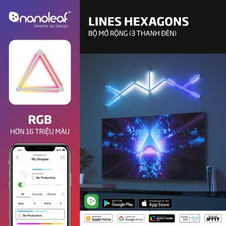 Đèn LED RGB lắp ghép thông minh Nanoleaf Lines Hexagon - Lục Giác 3 thanh đèn (Bộ mở rộng)