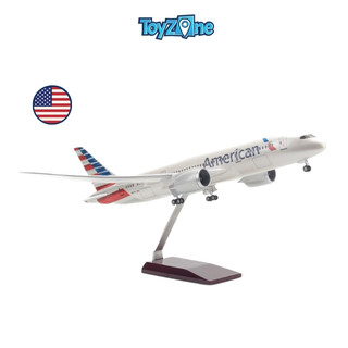 Mô hình máy bay lắp ráp có đèn led American Airlines Boeing B787 47cm Everfly