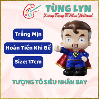 Tượng tô màu, tượng thạch cao siêu nhân bay, size: 17cm | xưởng tượng tô màu tùng lyn