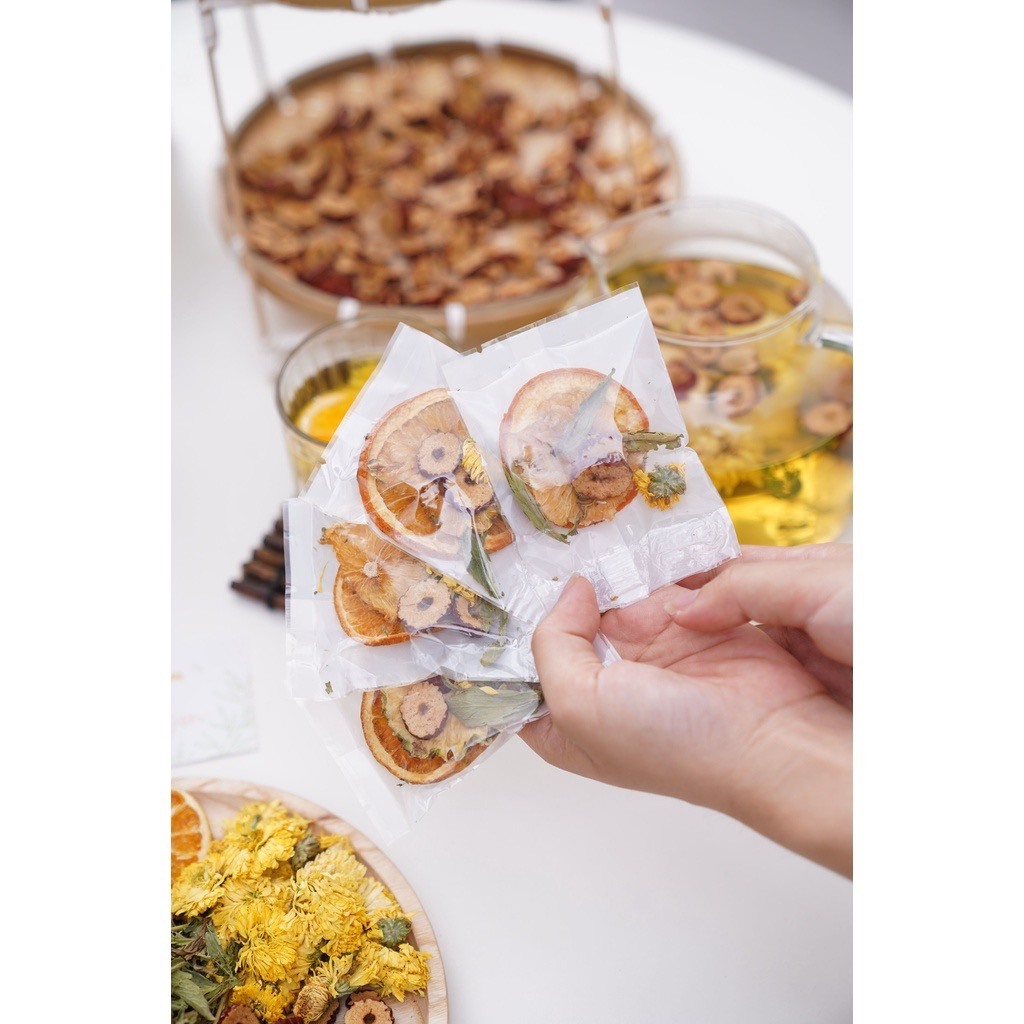 Trà Detox Chanh Dây Kim Quất     Tặng Bình Detox   Đẹp Da, Mát Gan, Thanh Nhiệt, Giảm Cân Giữ Dáng - Combo 20-30 Gói