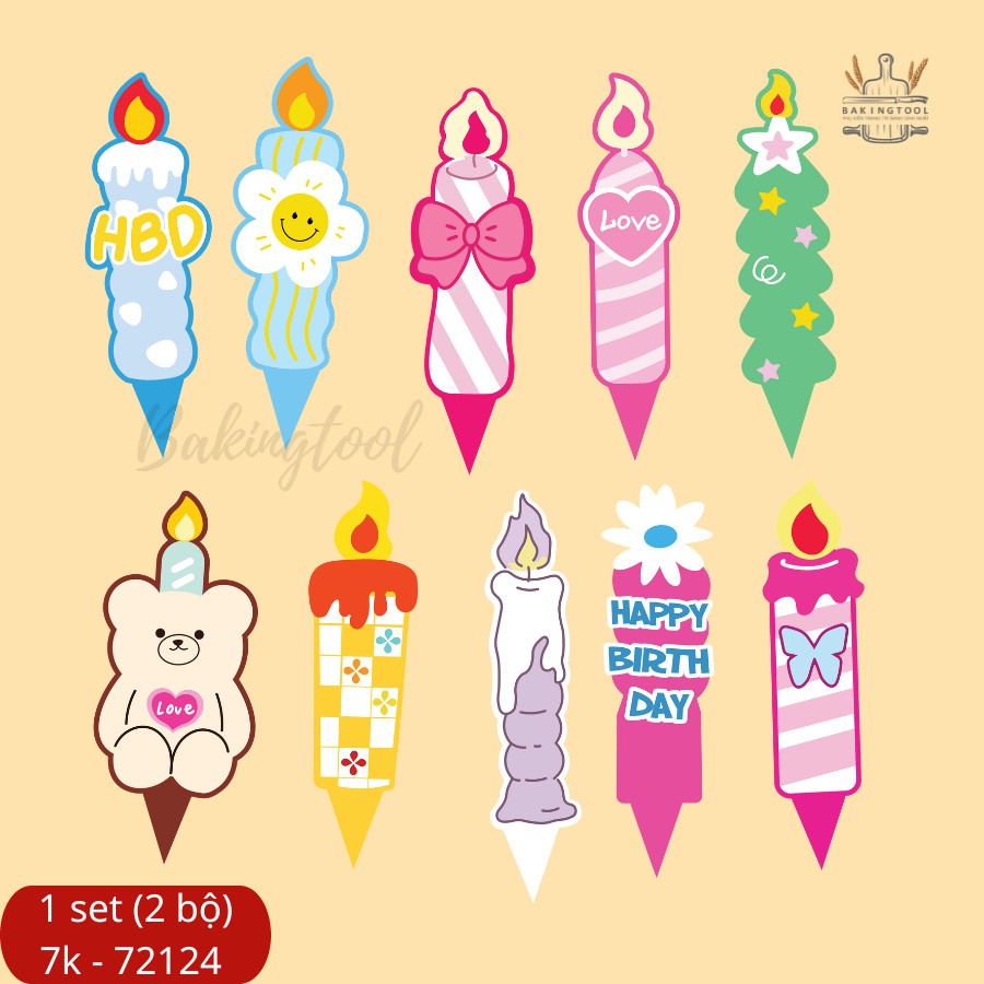 SP072124 Set que giấy Nến sinh nhật 10 que (combo 2 set)
