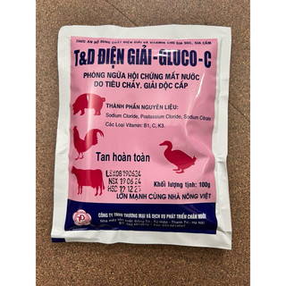 Điện giải Gluco-C 100g BỔ SUNG Chất Cho GIA SÚC, GIA CẦM. Pet-1989