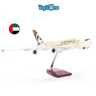 Mô hình máy bay lắp ráp có đèn led Etihad Airways Airbus A380 47cm Everfly