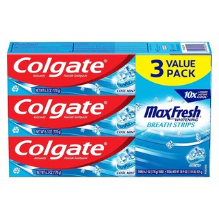 Kem đánh răng Colgate Max Fresh With Whitening Breath Strips, 178g