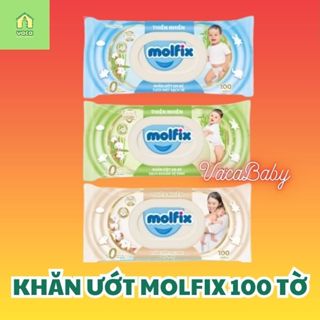 Khăn ướt Molfix thiên nhiên Organic gói to 100 tờ có 3 loại tươi mát, sạch khuẩn, dịu nhẹ