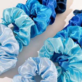 dây cột tóc scrunchies tone màu xanh