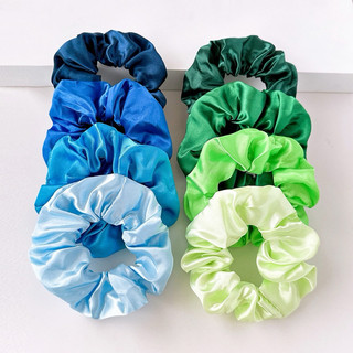 dây cột tóc scrunchies tone màu xanh