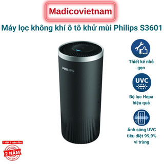 Máy lọc không khí trên ô tô Philips S3601 khử mùi, khử khuẩn hiệu quả - BH 12 tháng