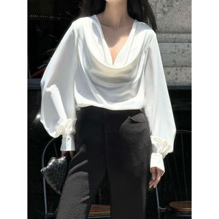 JOVEN Áo Sơ Mi Jen Mềm Mại Cổ Đổ