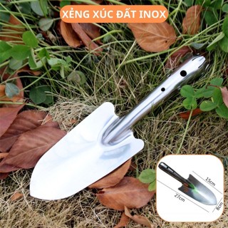 Xẻng Xúc Đất INOX, D27xR8cm, Dụng Cụ Làm Vườn, Hợp Kim Chống Rỉ, Siêu Bền, Dễ Vệ Sinh, Tiện Lợi