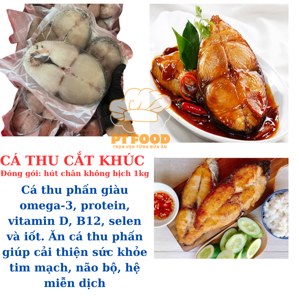 Cá thu cắt khoanh khay 1kg 3 khoanh  <Giao hỏa tốc HCM>