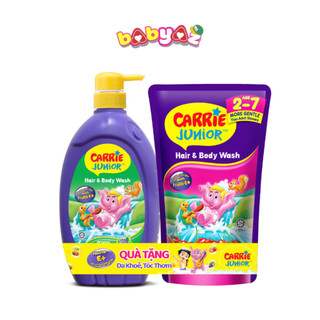 Sữa tắm gội toàn thân carrie junior 700g sữa tắm cho bé hương trái cây chăm sóc cơ thể bé hàng ngày