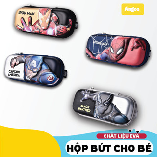  Hộp bút ANGOO cho bé trai đi học tiểu học hình in Mavel 3D nổi đáng yêu chống thấm nước 