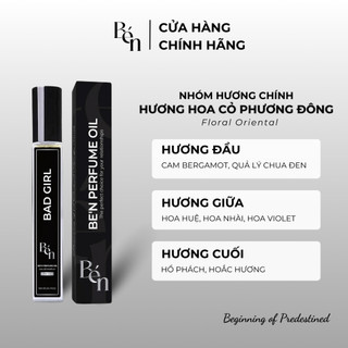 Tinh Dầu Nước Hoa Nữ BÉN Bad Girl Táo Bạo, Quyến Rũ, Nữ Tính, Nồng Nàn 10ml - Dạng Xịt