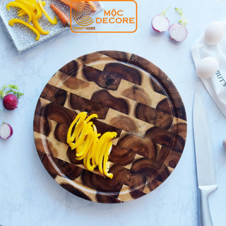 [ Xả Kho Giá Rẻ ] Thớt Gỗ Tràm Cao Cấp, Thớt Gỗ Tròn Dùng Chặt Sắt Thái Cứng Cáp, Thớt Decore Trang - KT D30x4 cm