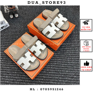 Dép lê H quai ngang dán, dép lê nữ da sần mềm hàng QCCC fullbox