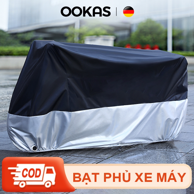 OOKAS Bạt Phủ Xe Máy Chống Mưa, Nắng, Bụi Bẩn Chất Lượng Cao ， Bao Trùm Cả Xe