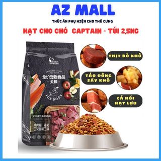 Thức ăn cho chó CAPTAIN (NỘI ĐỊA TRUNG) hạt khô trộn Thịt Bò, Cá Hồi và Táo Đông cao cấp - Túi 2,5kg