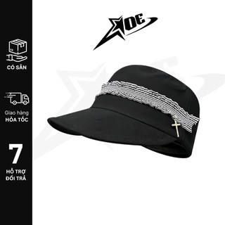 (Có sẵn) AOE STUDIO - Mũ lưỡi trai nam nữ Y2K chât liệu nón kết kaki phối ren phong cách Hàn Quốc cá tính