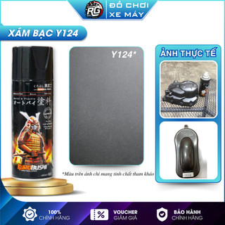 Sơn Samurai Y124 bạc lấp lánh bảng màu sơn động cơ, Sơn xịt 400ml
