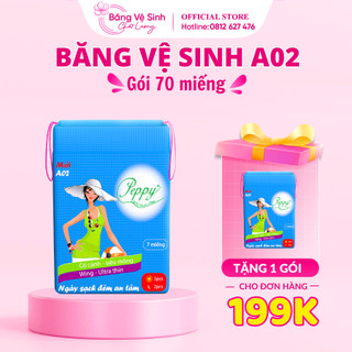 Combo 10 gói băng vệ sinh peppy a02 siêu mỏng ngày đêm, băng vệ sinh hàng ngày có cánh