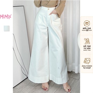Quần Kaki MIMIX Dáng Dài Loe Tôn Dáng Phối Túi Trước 3 Màu Trơn Basic EF3175