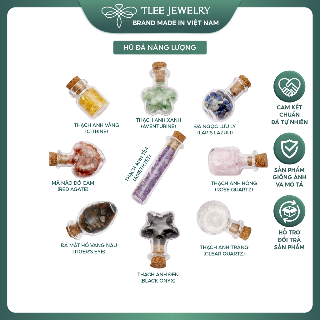 Hũ đá phong thủy tự nhiên TLEE hình khối mini xinh xắn mang năng lượng tích cực may mắn TLEE JEWELRY PK0115