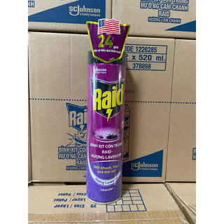 Bình xịt côn trùng, xịt muỗi Raid 520ml (3 mùi chính hãng)