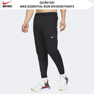 Quần dài nam nữ NK Essential Running Division Woven Pant ; Quần dài NIKE chất dù chạy bộ, tập luyện, chơi thể thao - Đen