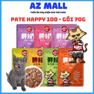 Pate Wanpy Happy 100 Gói 70g Cho Mèo, Thức Ăn Cho Mèo Dạng Súp Đủ Vị