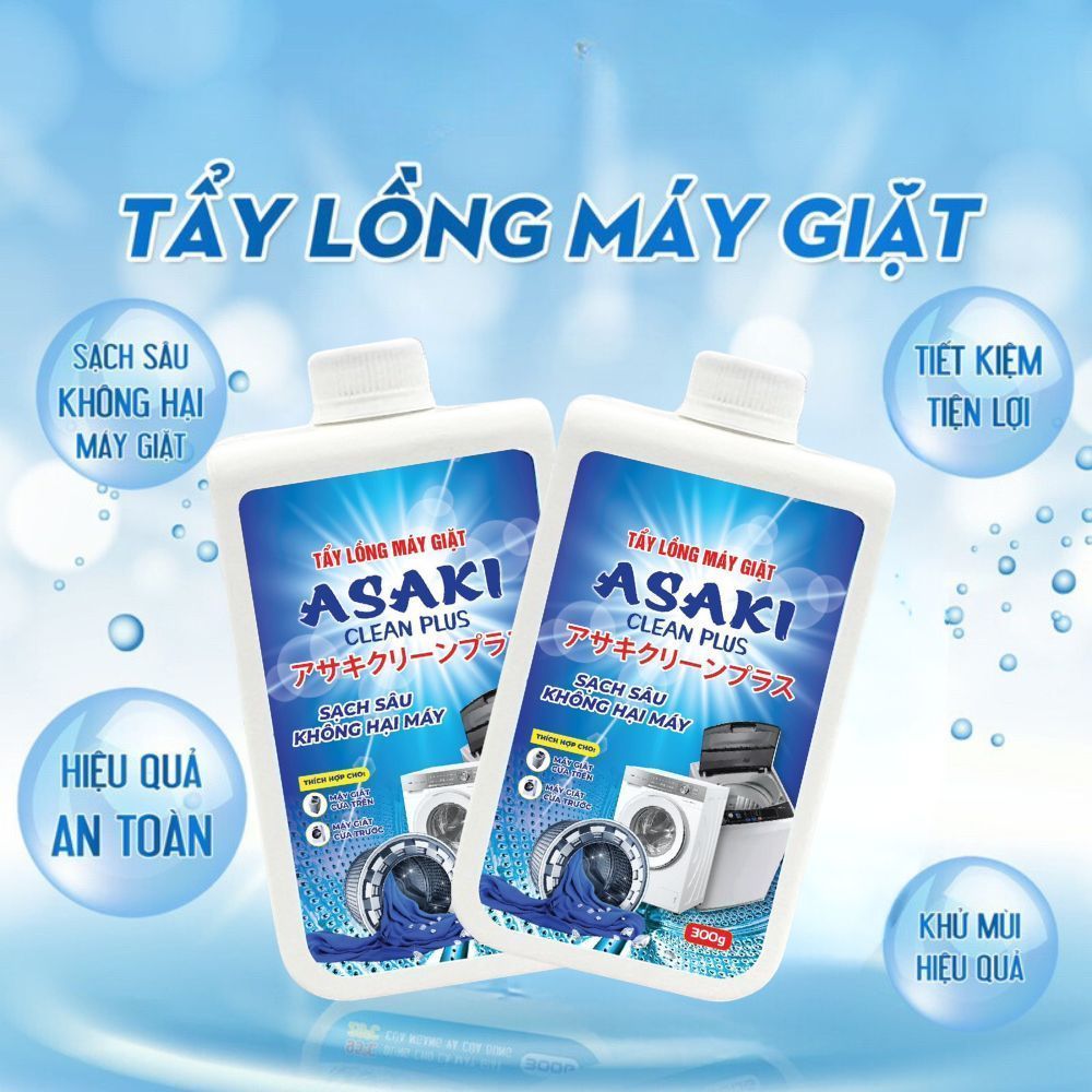 Bột Tẩy Lồng Máy Giặt ASAKI Vệ Sinh Lồng Máy Giặt Tẩy Các Vết Bẩn Tích Tụ  Chống Nấm Mốc Loại Bỏ Mùi Hôi