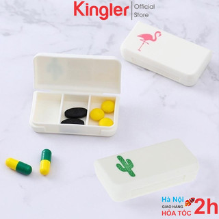 Hộp Nhựa Đựng Thuốc 3 Ngăn, Hôp Thuốc Mini, Hộp Đựng Thuốc Mang Theo Người, Nhỏ Gọn, Tiện Dụng, An Toàn, Kingler 7122