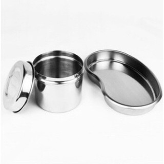 Khay inox đựng mực, hũ inox đựng bông gòn thẩm mỹ