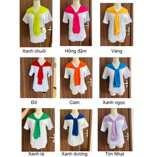   CÓ BÁN RỜI  KHĂN CHOÀNG MÀU SẮC MẶC KÈM ÁO PHÔNG TRẮNG ĐỒNG PHỤC NHÓM ĐI DU LỊCH ĐI BIỂN CÙNG HỘI BẠN THÂN 