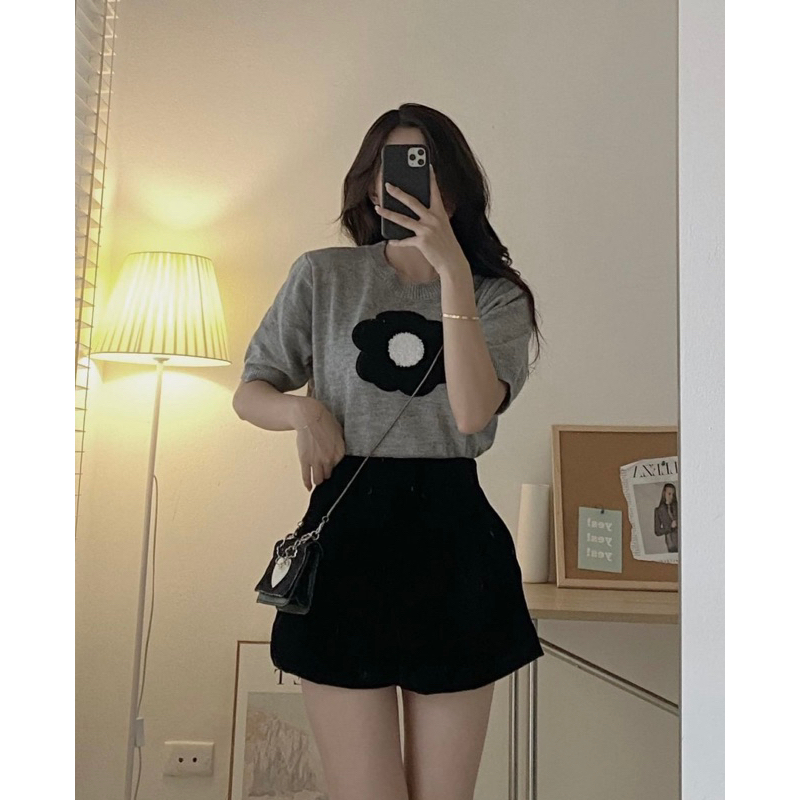 Quần short nhung Beyo cạp cao dáng xoè kéo khóa cạp cao tôn eo T018 | BigBuy360 - bigbuy360.vn