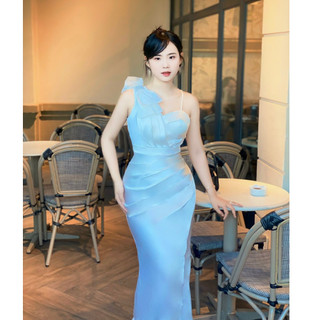 Dạ hội phi lụa nơ vai 1 dây