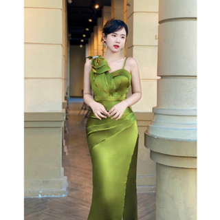 Dạ hội phi lụa nơ vai 1 dây